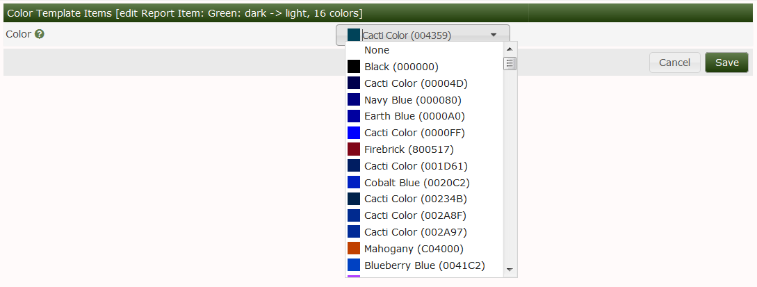 Color Templates Item Edit